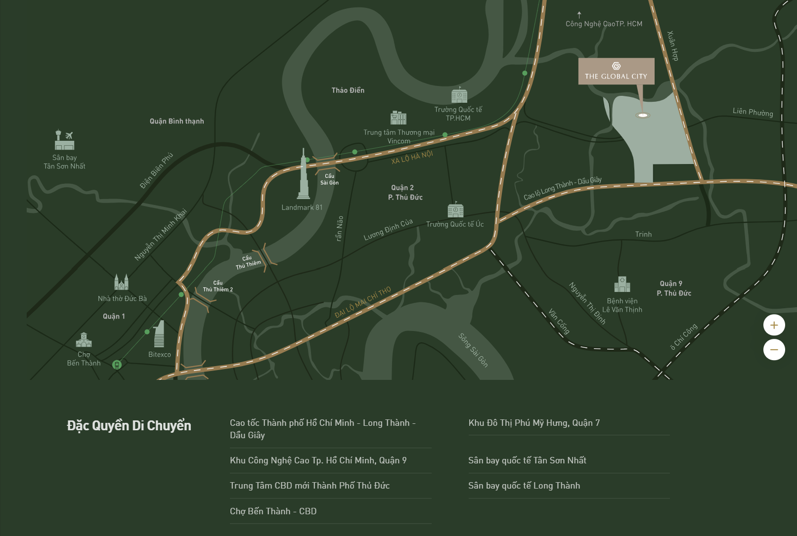 Vị trí vàng kết nối trực tiếp Thủ Thiêm – Trung tâm tài chính TP.HCM – Sân bay Long Thành.